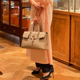 [Taurillon Lagoon x Crocodile]<br>Voyage M bag<br>color: taupe x taupe