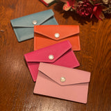 [French calf] <br>flap card case<br>color: magenta pink