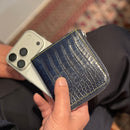 [Ai dyed crocodile] <br>Half L zip wallet<br>[Made to order]