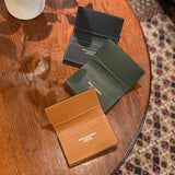 [French calf] <br>Thread gusset card case<br>color: camel