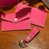 [French calf] <br>flap card case<br>color: magenta pink