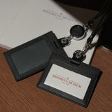 [French calf] <br>ID strap both sides side<br>color: black