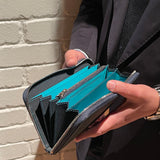 [French calf] <br>Round zip long <Standard><br>color: navy