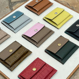 [French calf] <br>mini snap wallet<br>color: lemon yellow