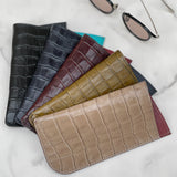 [Croc pattern] <br>glasses case<br>color: black
