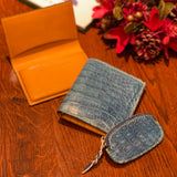 [Indigo dyed crocodile] <br>Inner card case