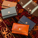 [French calf] <br>key case<br>color: Jean blue