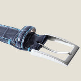 [Salvage PROJECT]<br>[Croc pattern leather] <br>35mm belt<br>color: ink blue