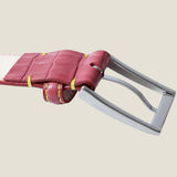 [Salvage PROJECT]<br>[Croc pattern leather] <br>35mm belt<br>color: red