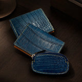 [Indigo dyed crocodile] <br>Inner card case