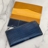 [Indigo dyed crocodile] <br>L zip long wallet<br>[Made to order]