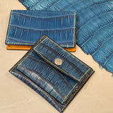 [Indigo dyed crocodile] <br>mini snap wallet<br>[Made to order]