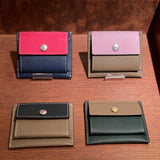 [French calf] <br>mini snap wallet<br>color: navy x taupe