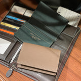 [French calf] <br>Thread gusset card case<br>color: dark green