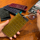 [Croc pattern] <br>glasses case<br>color: navy