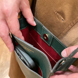 [French calf]<br>Box sacoche L<br>color: dark green
