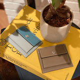 [French calf] <br>mini snap wallet<br>color: taupe