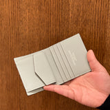 [French calf] <br>mini international wallet<br>color: ice gray