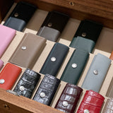[Croc pattern leather] <br>triple key case<br>color: dark brown