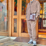 [Croc pattern]<br>Box sacoche L<br>color: dark brown
