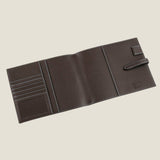 [フレンチカーフ] <br>16×19.2手帳カバー<br>color：ダークブラウン<br>【ご予約受付中：お届け目安３ヶ月程】