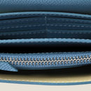 [French calf] <br>Long wallet with belt<br>color: Aqua Blue