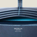 [French calf] <br>Long wallet with belt<br>Color: Navy x Turquoise Stitch<br>[Made to order]