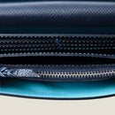 [French calf] <br>Long wallet with belt<br>Color: Navy x Turquoise Stitch<br>[Made to order]