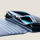 [French calf] <br>Long wallet with belt<br>Color: Navy x Turquoise Stitch<br>[Made to order]