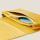 [French calf] <br>Long wallet with belt<br>color: Yellow