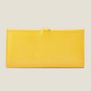 [French calf] <br>Long wallet with belt<br>color: Yellow