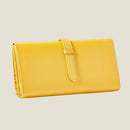 [French calf] <br>Long wallet with belt<br>color: Yellow