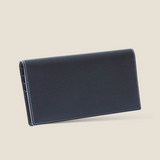 [フレンチカーフ] <br>ロングウォレット(小銭入れなし)<br>color：ブラック<br>【ご予約受付中：お届け目安３ヶ月程】