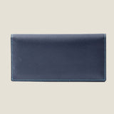 [フレンチカーフ] <br>ロングウォレット(小銭入れなし)<br>color：ネイビー<br>【ご予約受付中：お届け目安３ヶ月程】