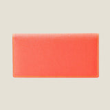[フレンチカーフ] <br>ロングウォレット(小銭入れなし)<br>color：オレンジ