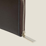 [French calf] <br>Round zip long <Standard><br>color: dark brown<br>[Made to order]
