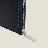 [French calf] <br>Round zip long <Standard><br>color: navy