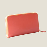 [フレンチカーフ] <br>ラウンドジップロング＜スタンダード＞<br>color：オレンジ<br>【ご予約受付中：お届け目安３ヶ月程】
