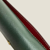 [French calf] <br>flap long wallet<br>color: dark green