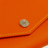 [French calf] <br>flap long wallet<br>color: orange