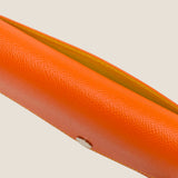 [French calf] <br>flap long wallet<br>color: orange