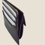 [French calf] <br>mini snap wallet<br>color: black