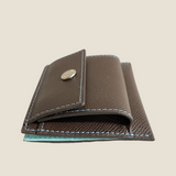 [フレンチカーフ] <br>ミニスナップウォレット<br>color：ダークブラウン