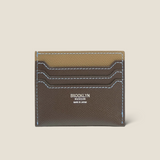 [French calf] <br>mini snap wallet<br>color: taupe x dark brown