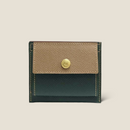 [French calf] <br>Mini -snap wallet<br>Color: Tope x Dark Green