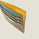 [French calf] <br>mini snap wallet<br>color: Jean blue x taupe