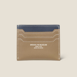 [French calf] <br>mini snap wallet<br>color: navy x taupe
