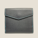 [French calf] <br>Hook -up wallet<br>Color: Navy x Turquoise Stitch<br>[Scheduled to be in stock in early December]