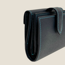 [French calf] <br>Hook -up wallet<br>Color: Navy x Turquoise Stitch<br>[Scheduled to be in stock in early December]