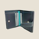 [French calf] <br>Hook -up wallet<br>Color: Navy x Turquoise Stitch<br>[Scheduled to be in stock in early December]